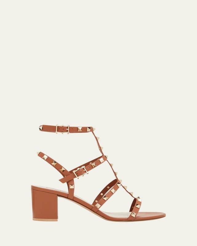 Rockstud Caged Ankle-Strap Sandals